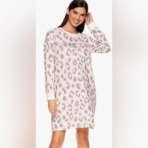 Bebe NEW Women's Sleep Shirt Leopard Pink Gray Medium NWT Lounge